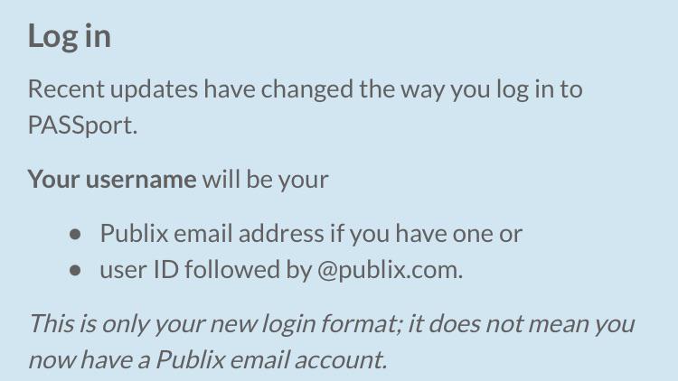 passport publix login