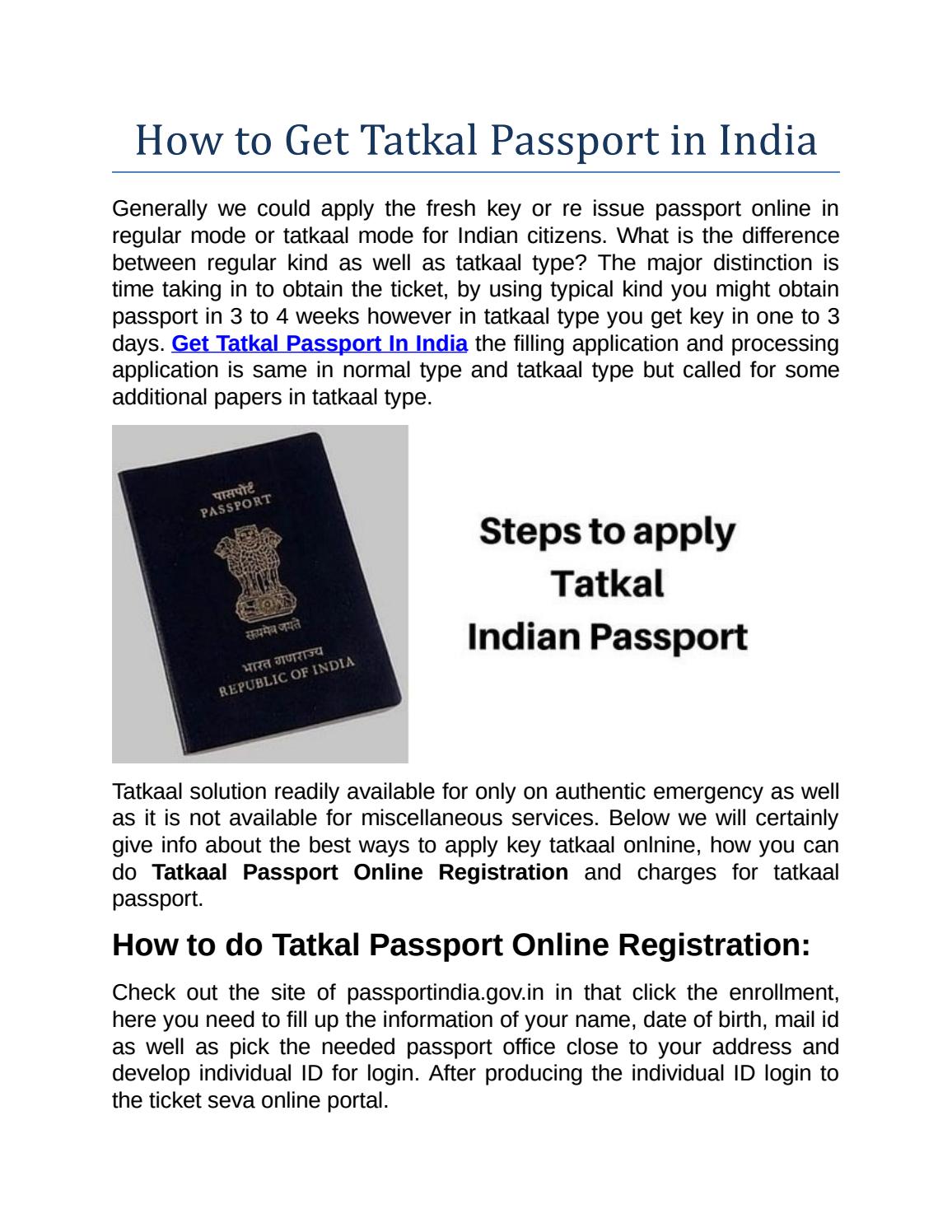 passport renewal tatkal in india