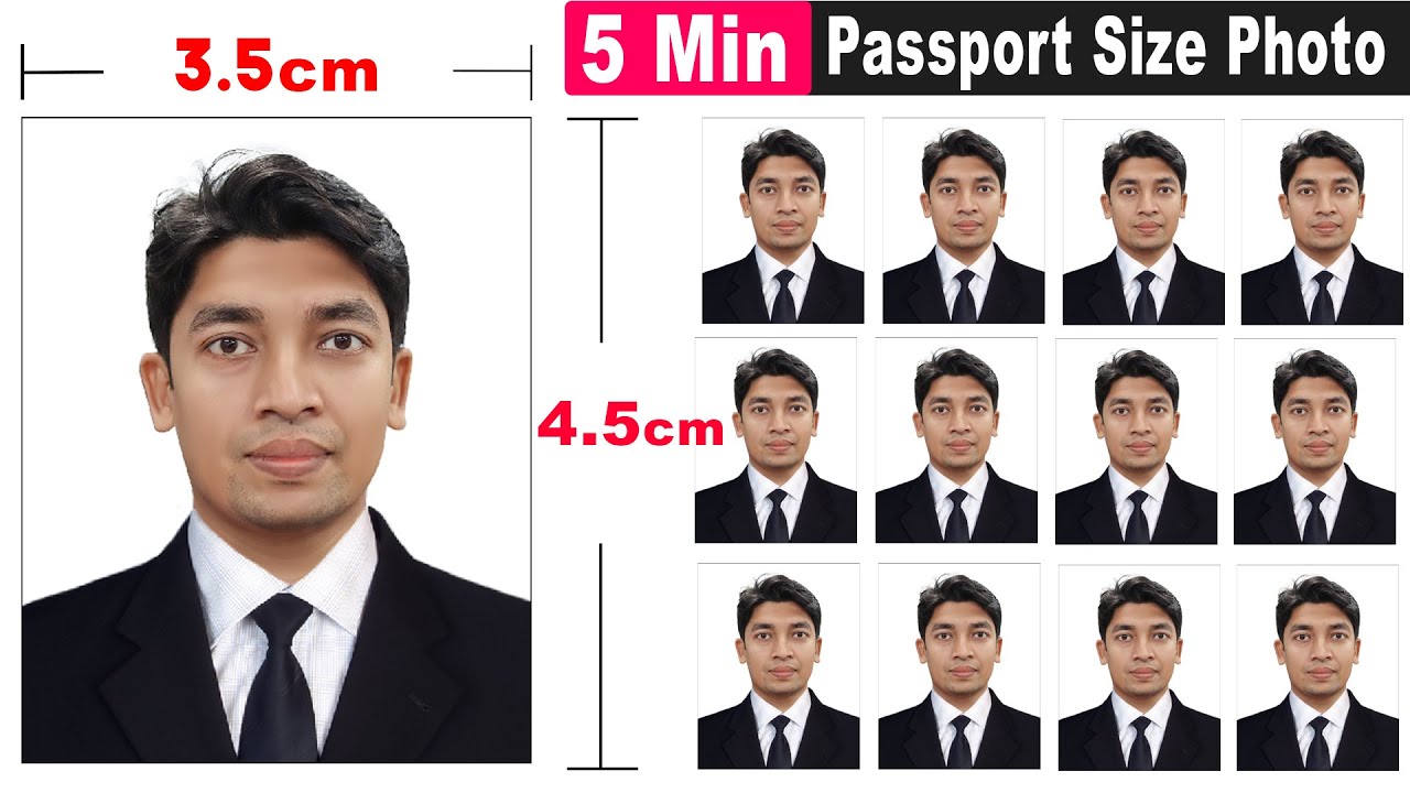 passport size for photo