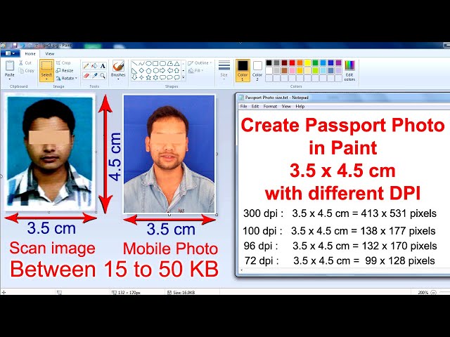 passport size photo measurement in inches