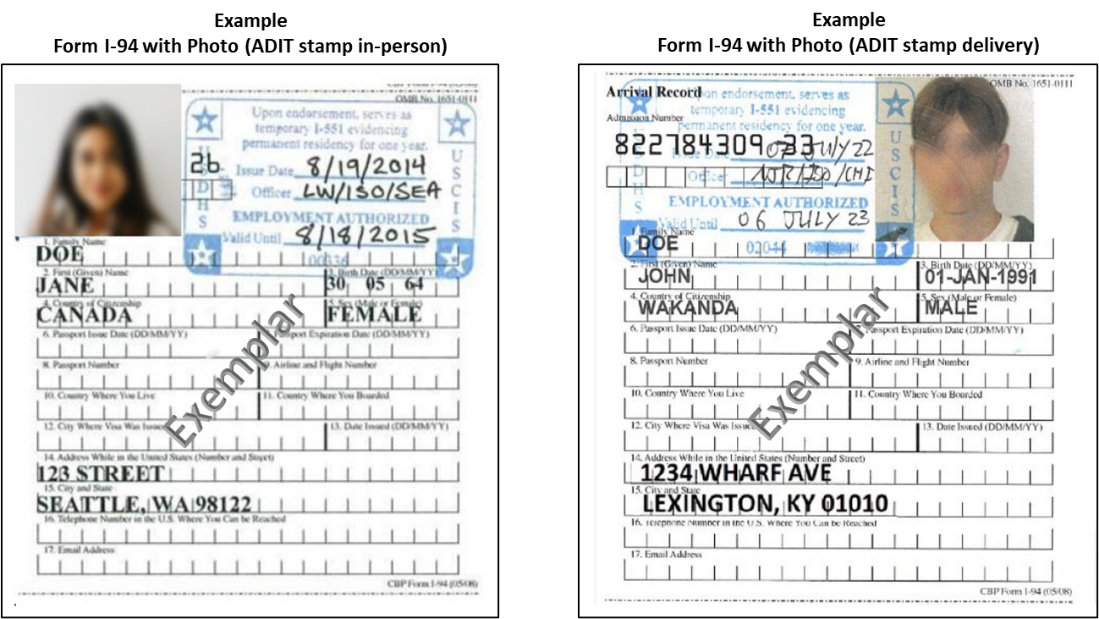 passport stamp green card