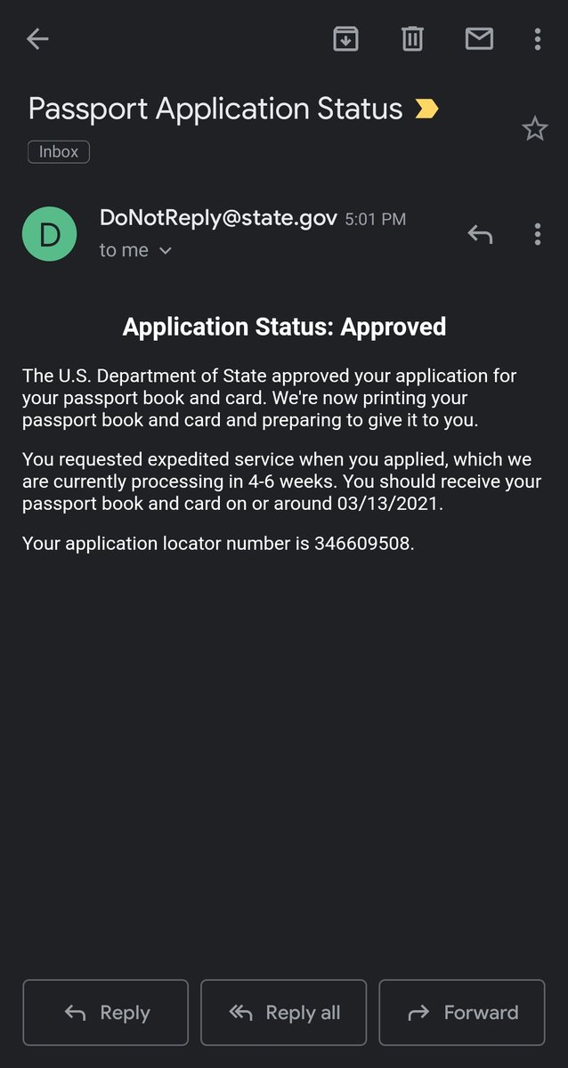 passport status locator number