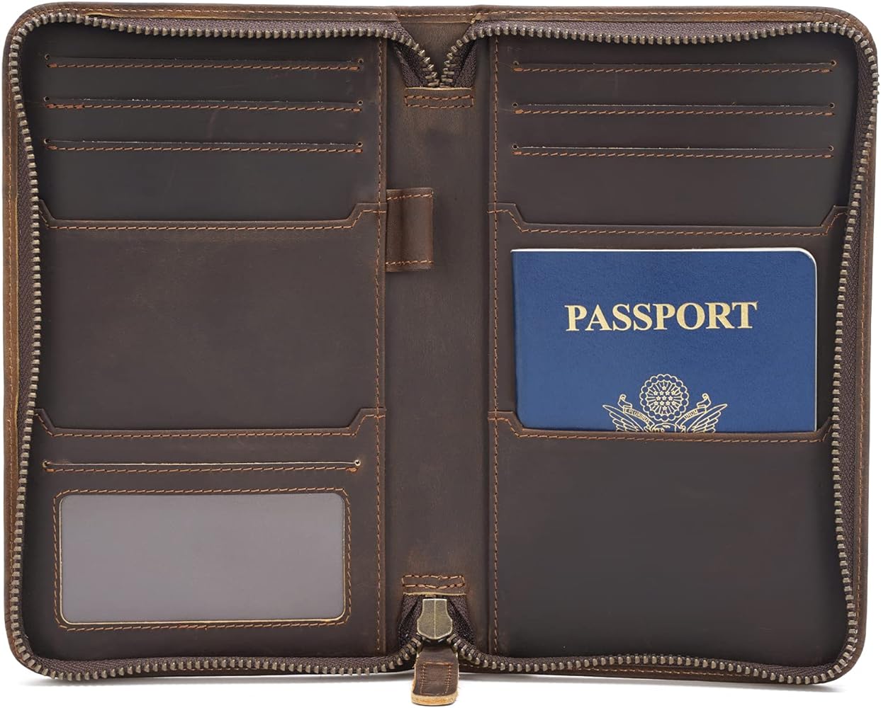 passport wallet with zipper