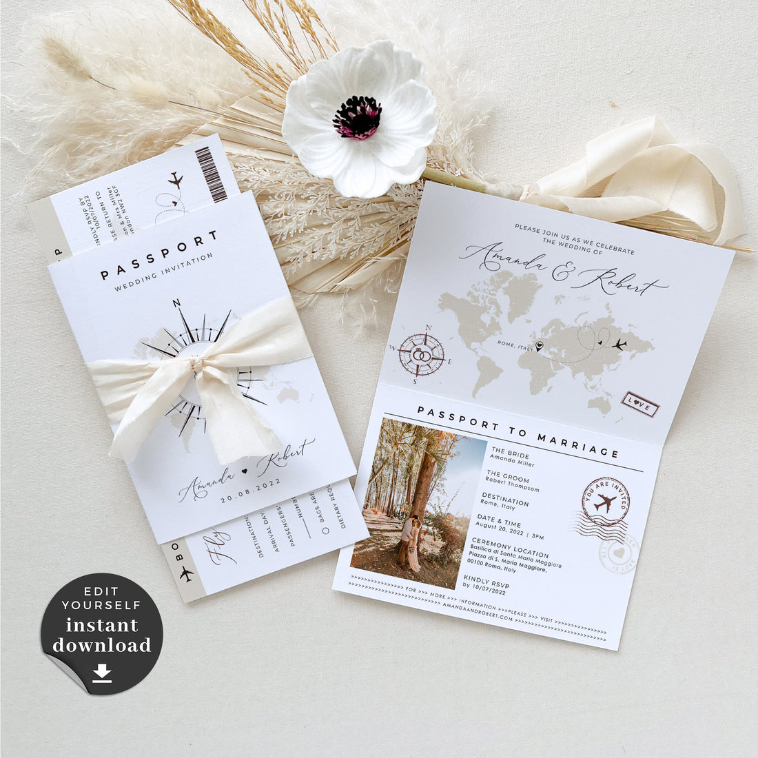 passport wedding invitations