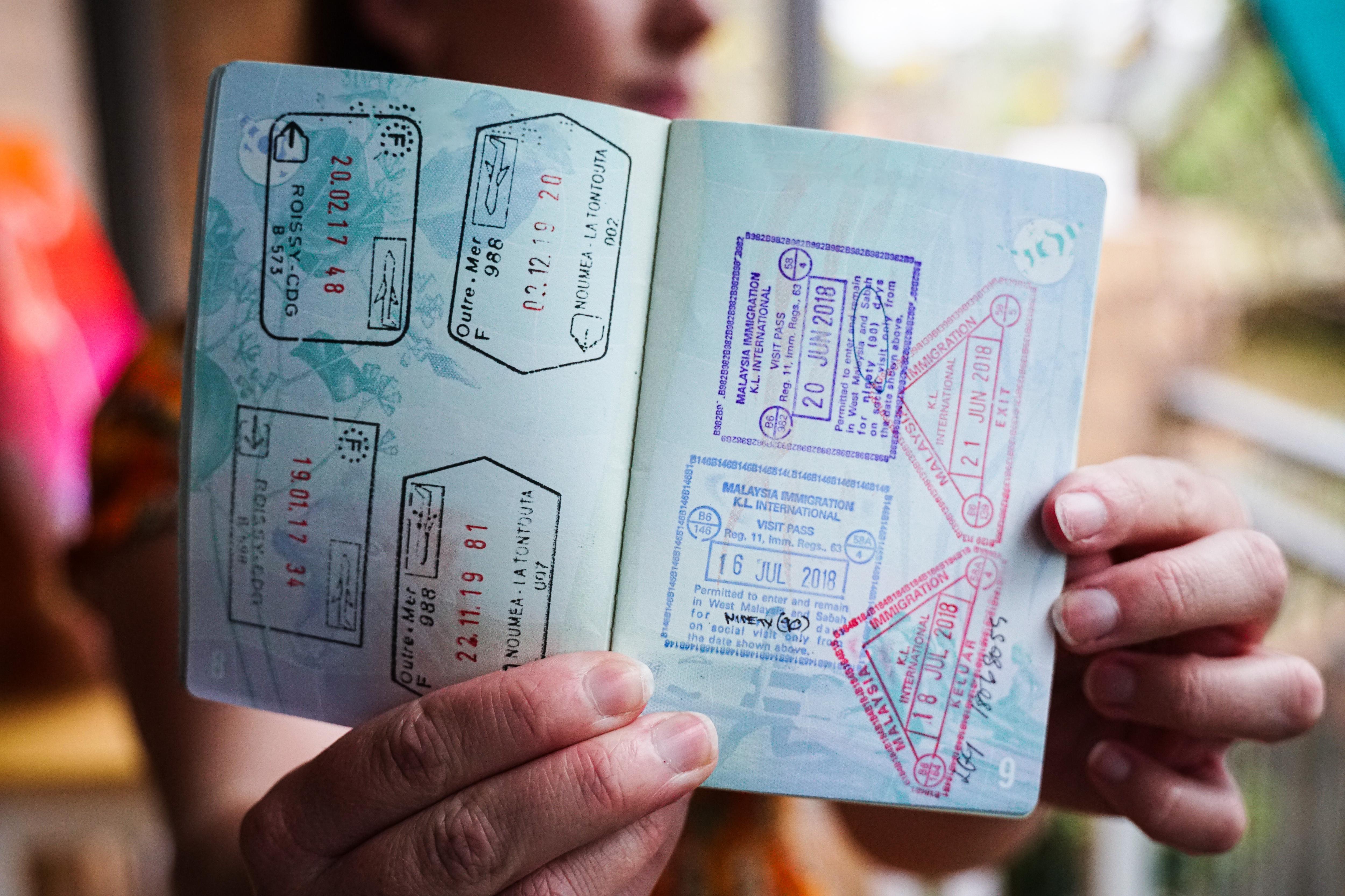 passport with stamps