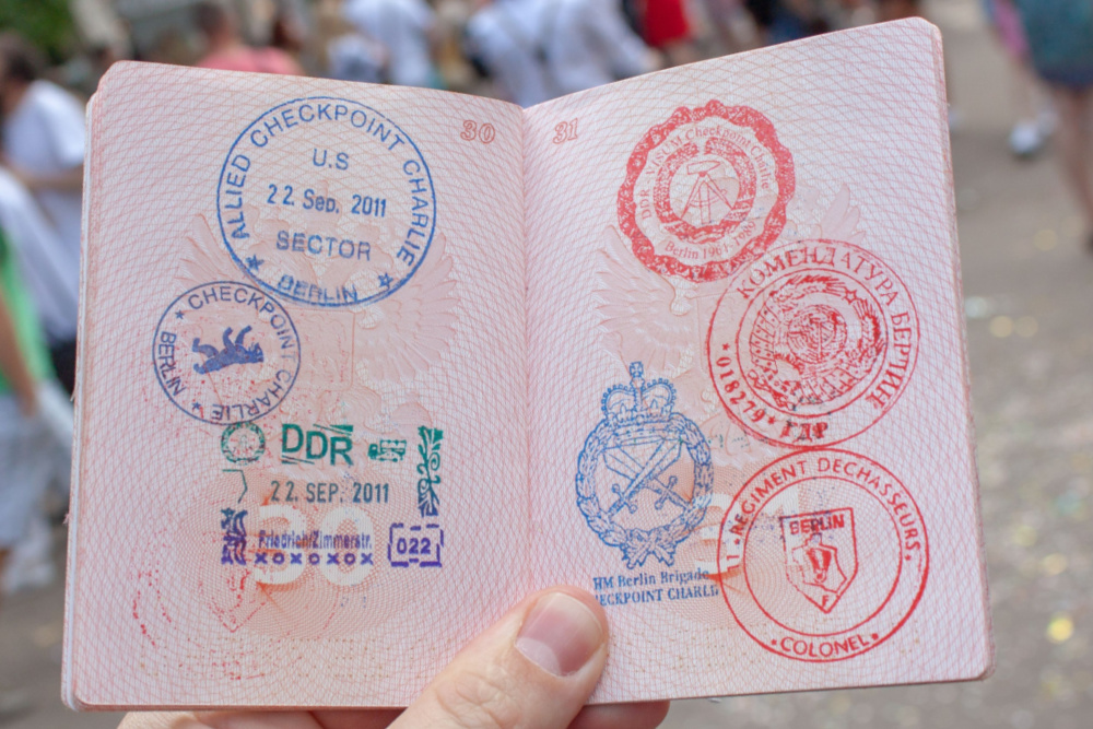 passport with stamps