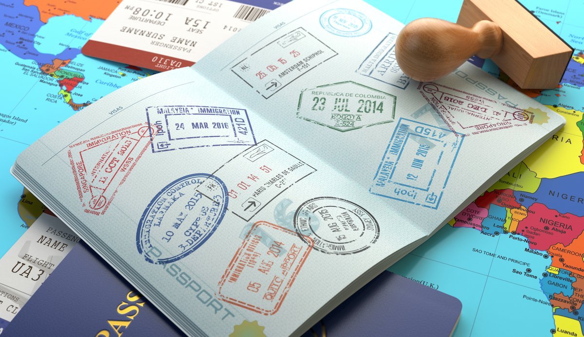 passport with stamps