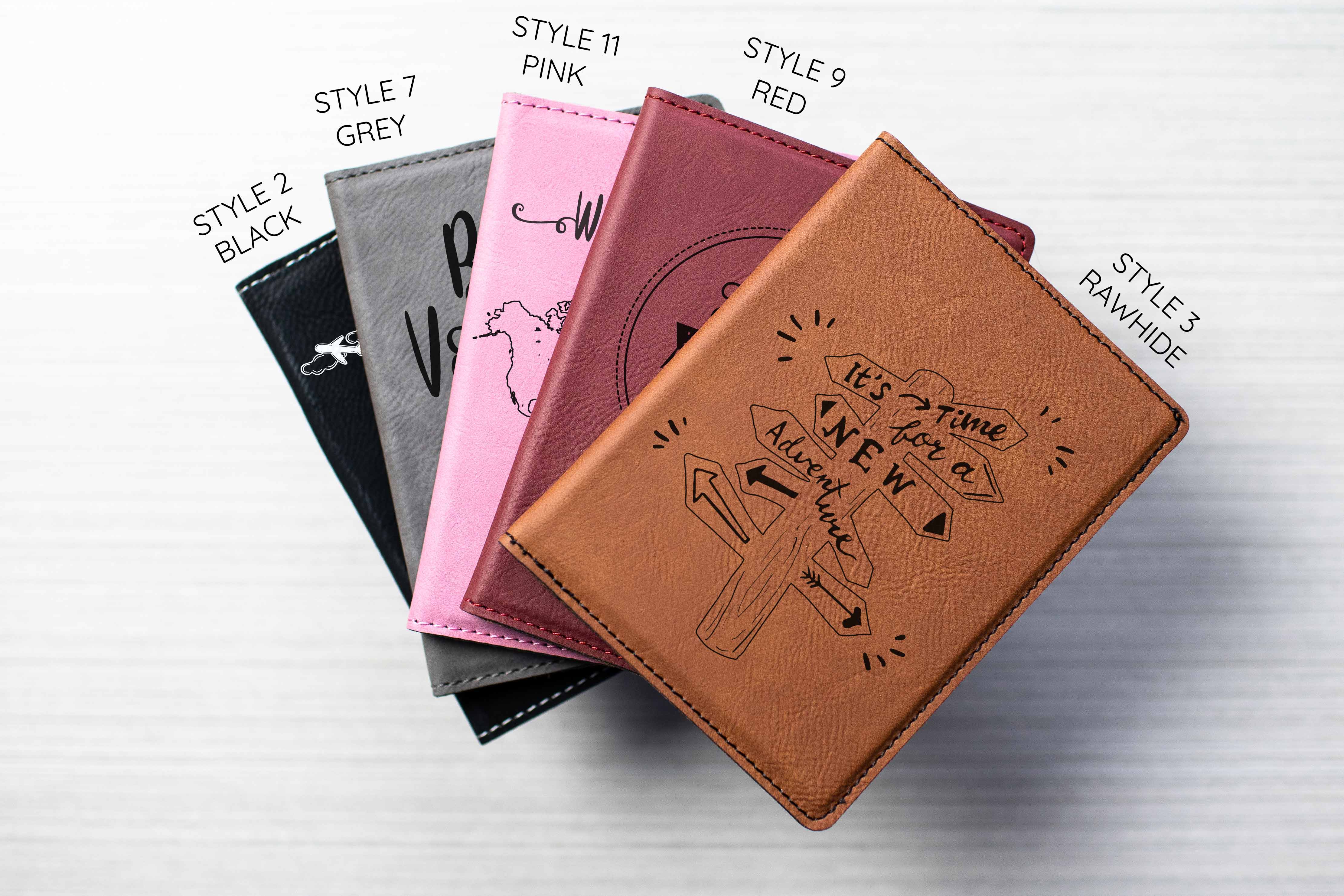 personalized leather passport cover