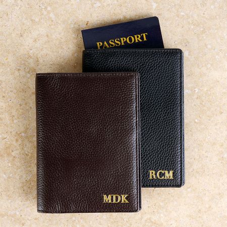 personalized leather passport cover