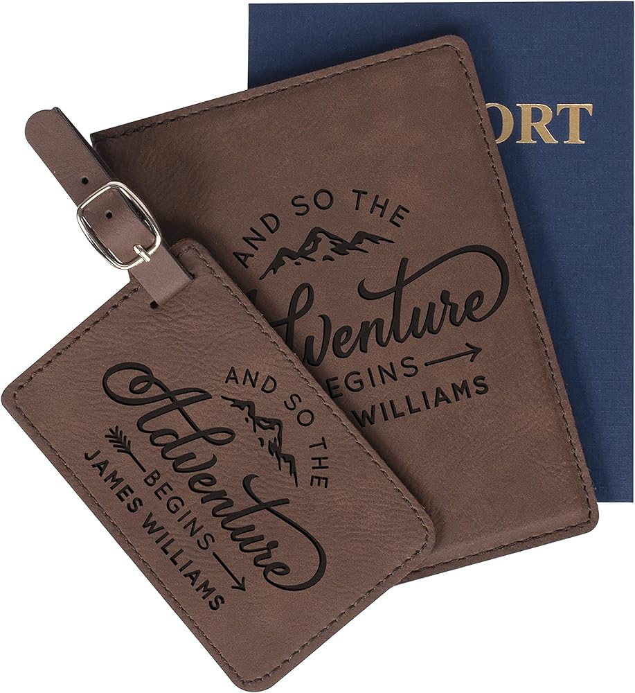 personalized passport holder and luggage tag