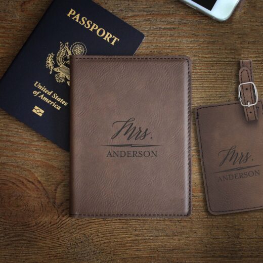 personalized passport holder and luggage tag