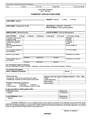 philippine passport application form