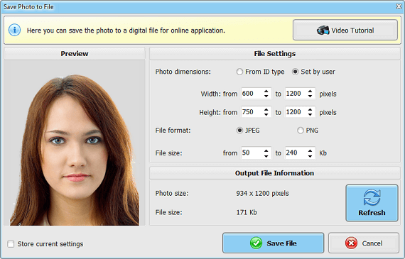 pixels for passport size photo