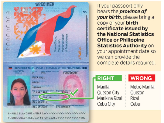 place of birth for passport