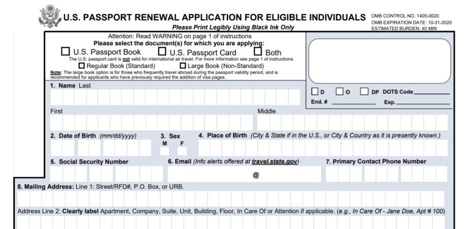 printable form for passport renewal