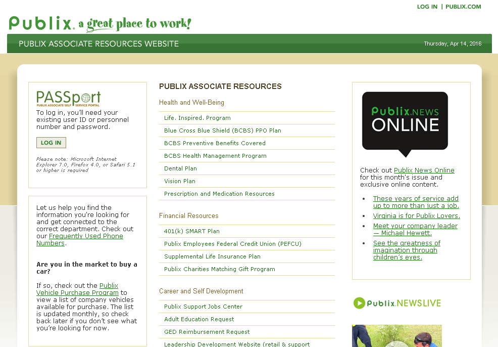 publix com passport login