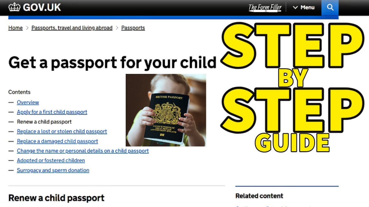 renewing a child's passport in the uk