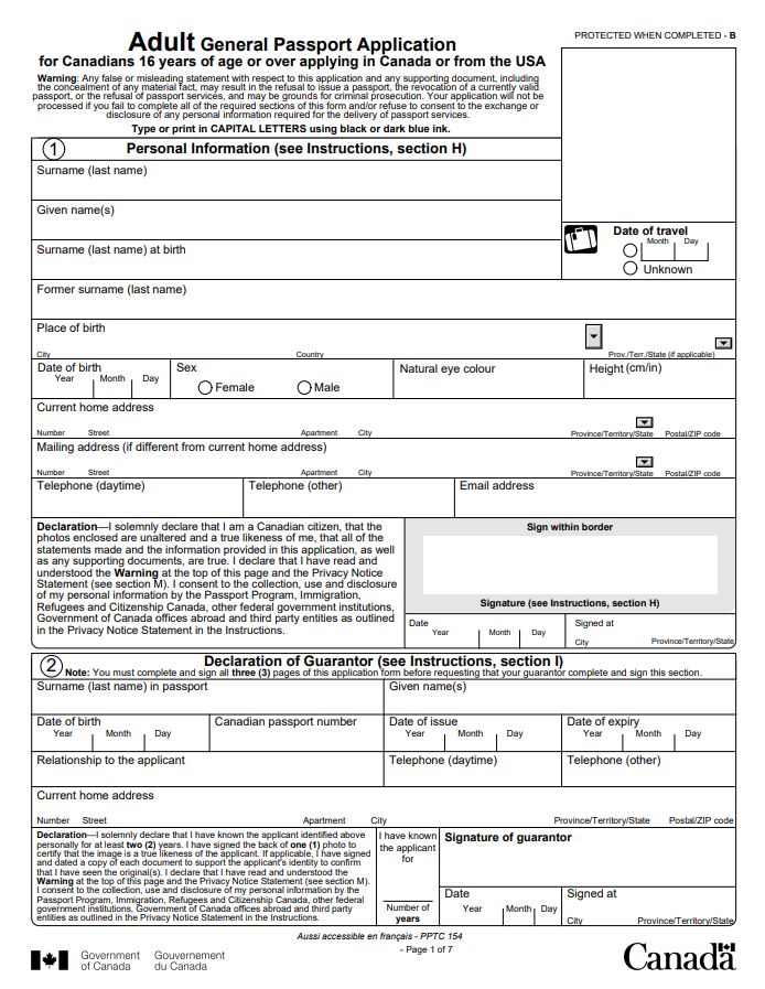 renewing canadian passport in canada