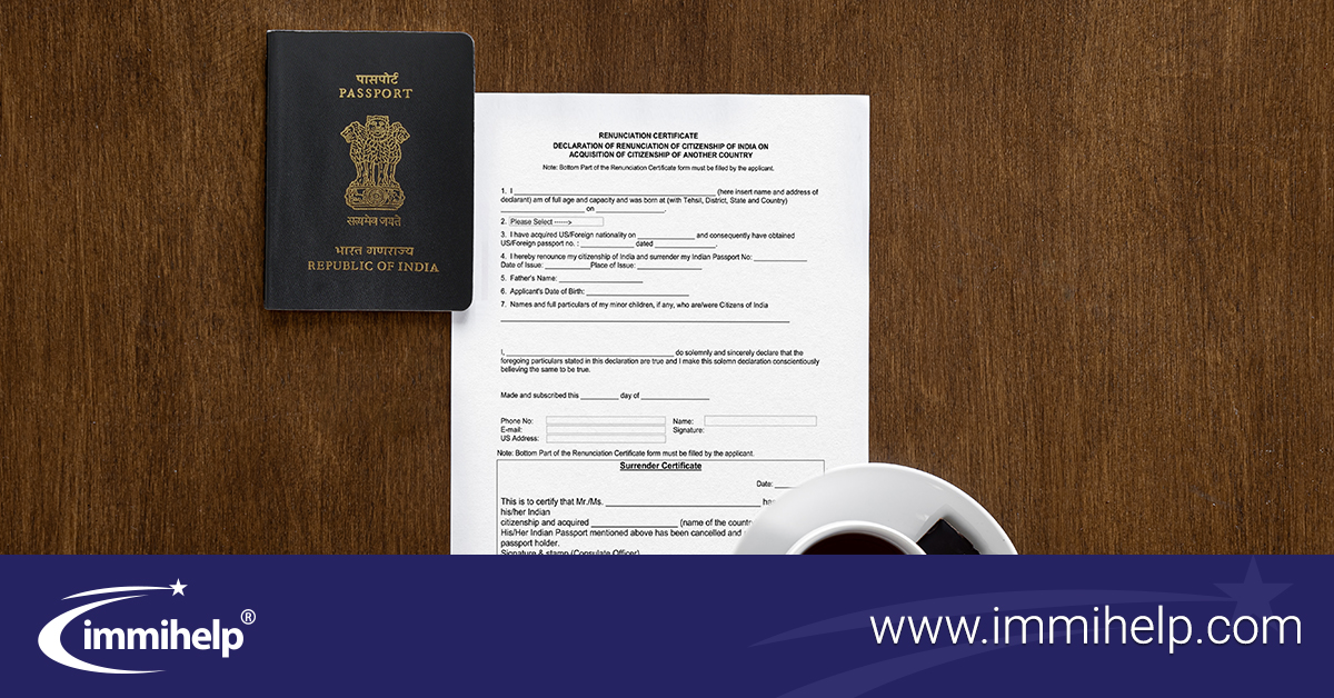 renunciation of indian passport