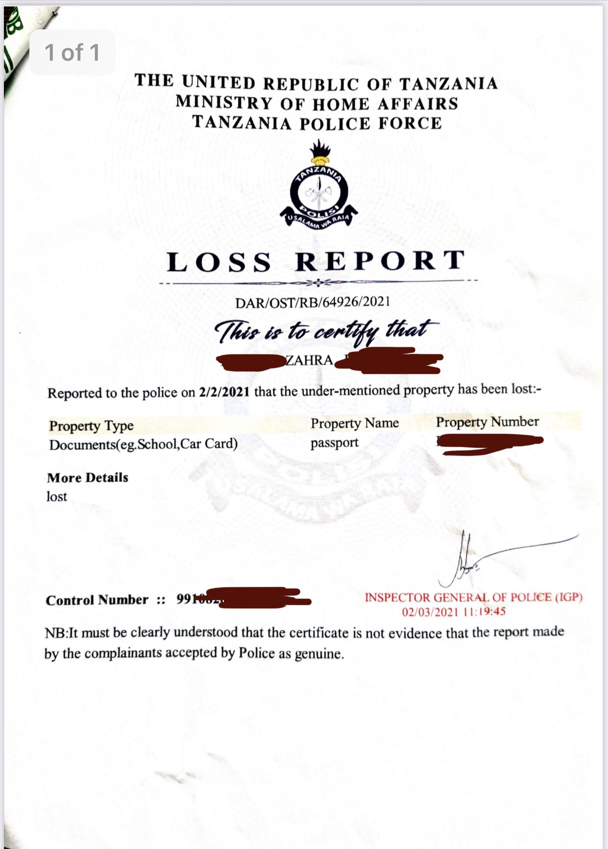 report lost passport