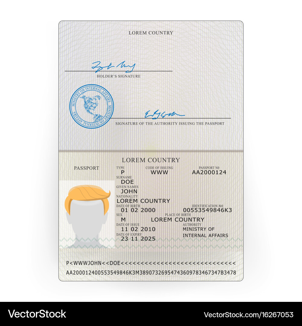 sample of a passport