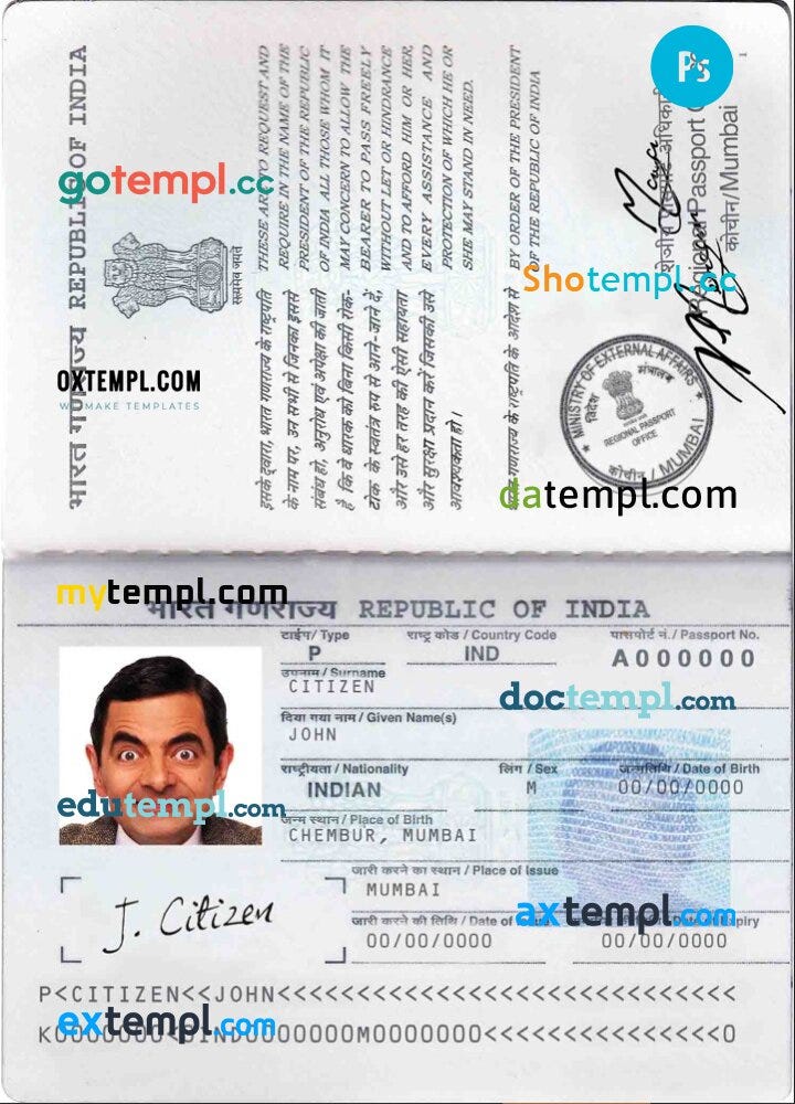 sample of a passport