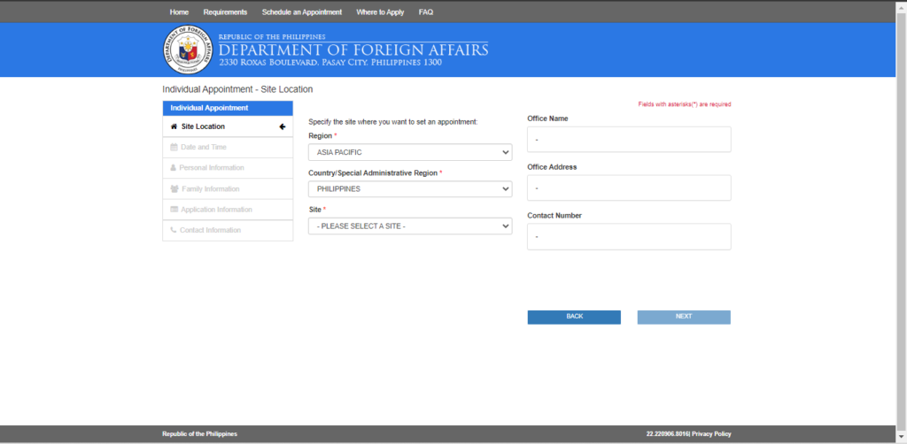 schedule passport appointment online