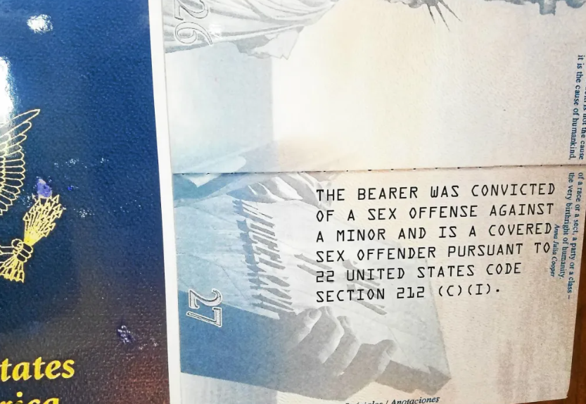 sex offender passport