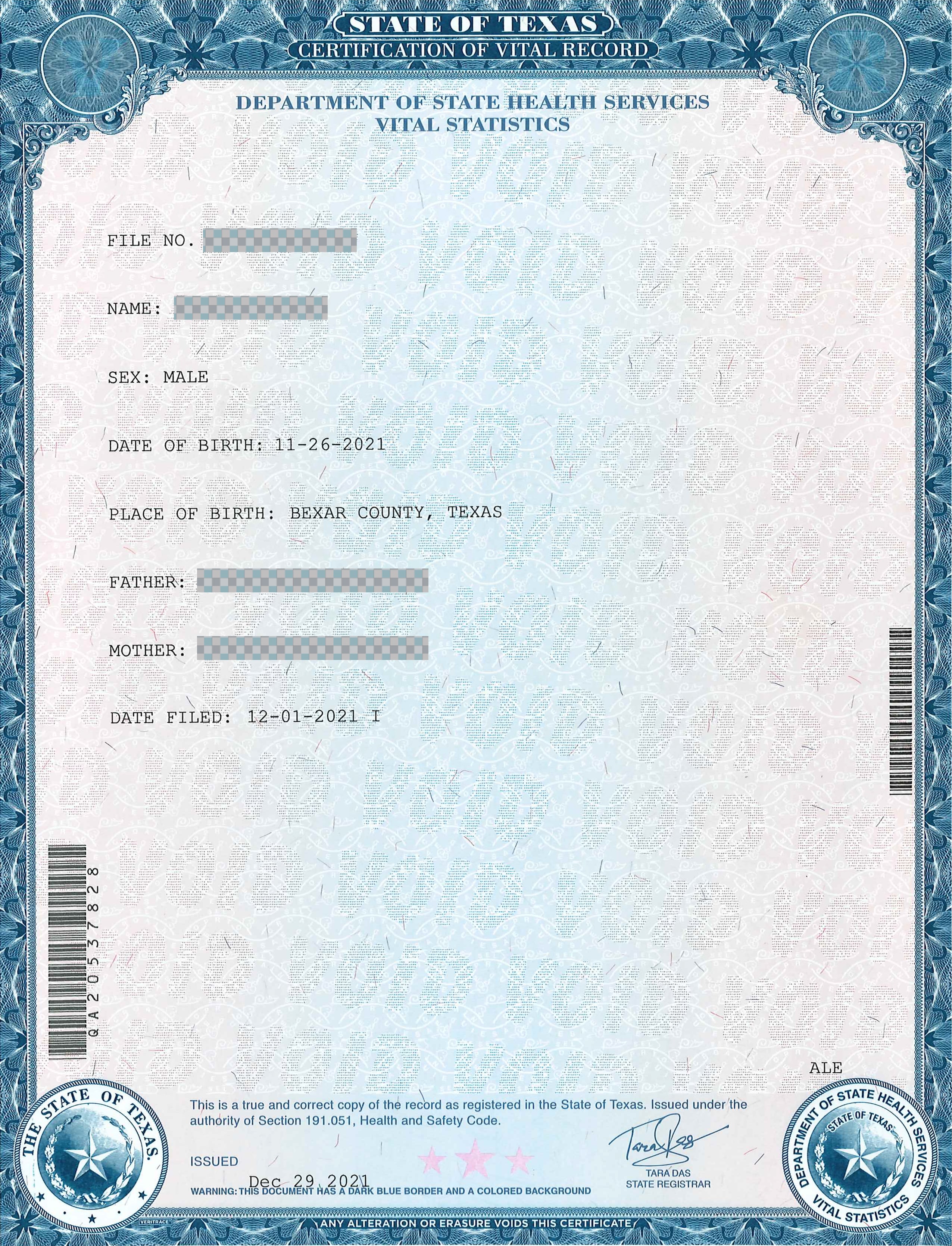 short form birth certificate for passport