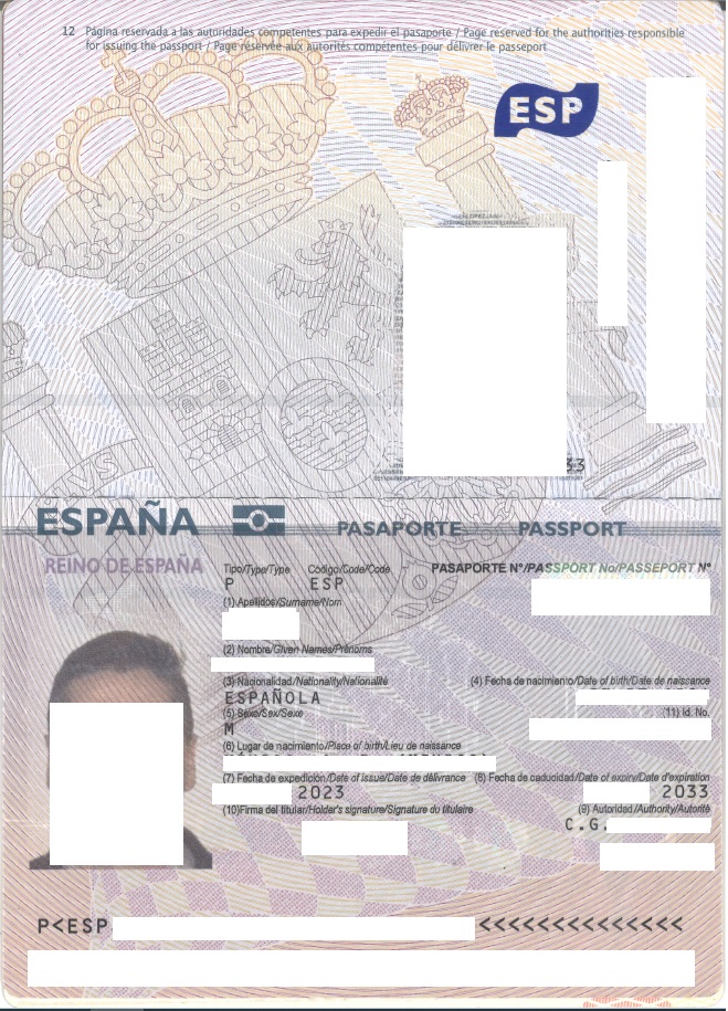 spanish for passport