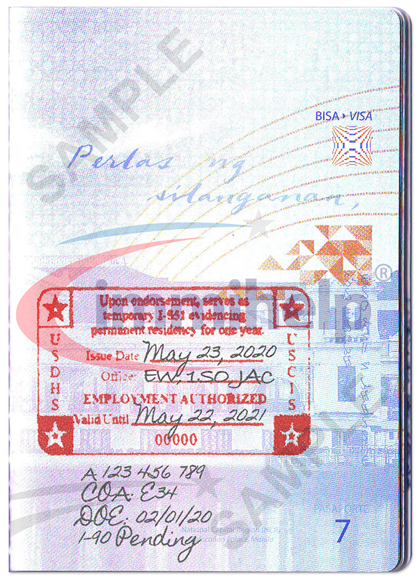 stamp i-551 on passport