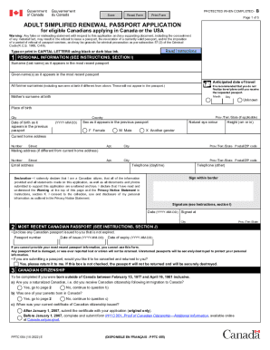 status of passport renewal canada