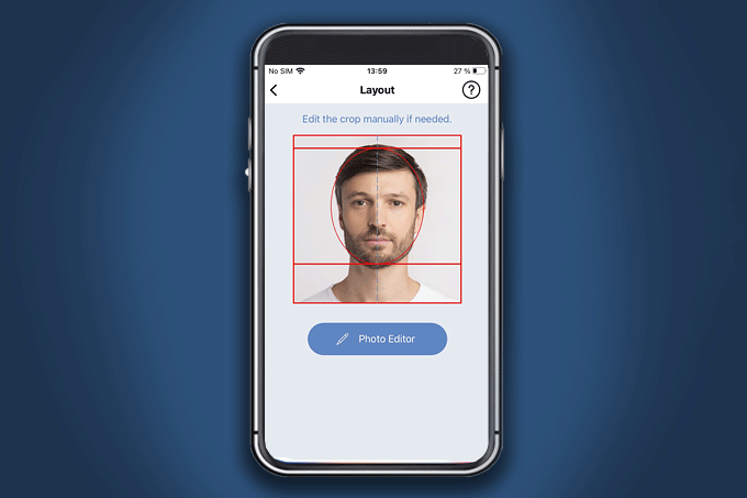 taking a passport photo with an iphone