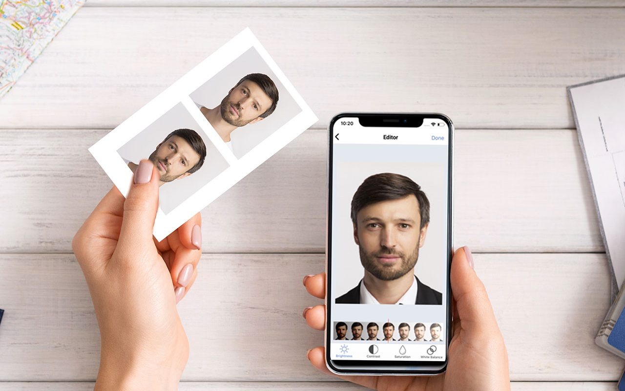 taking passport photos with phone