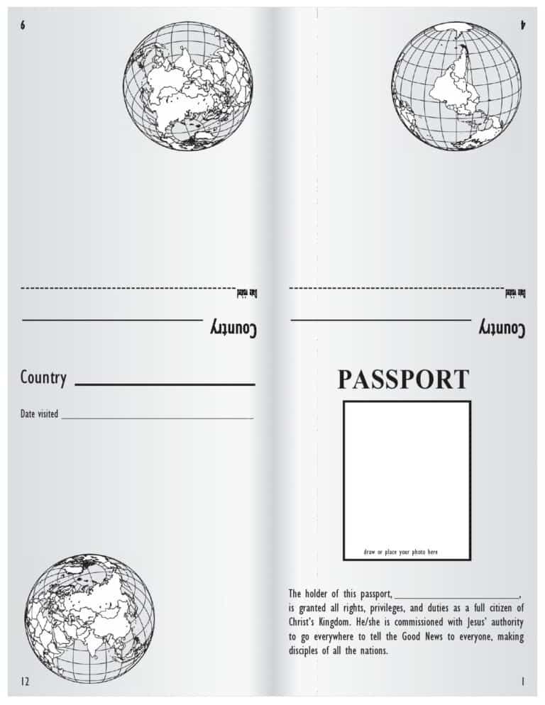 template for passport photo