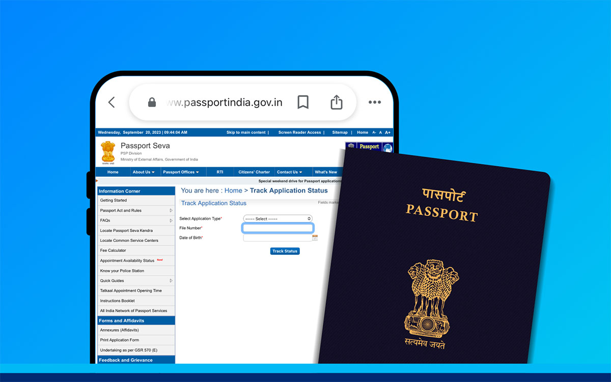 track passport application india