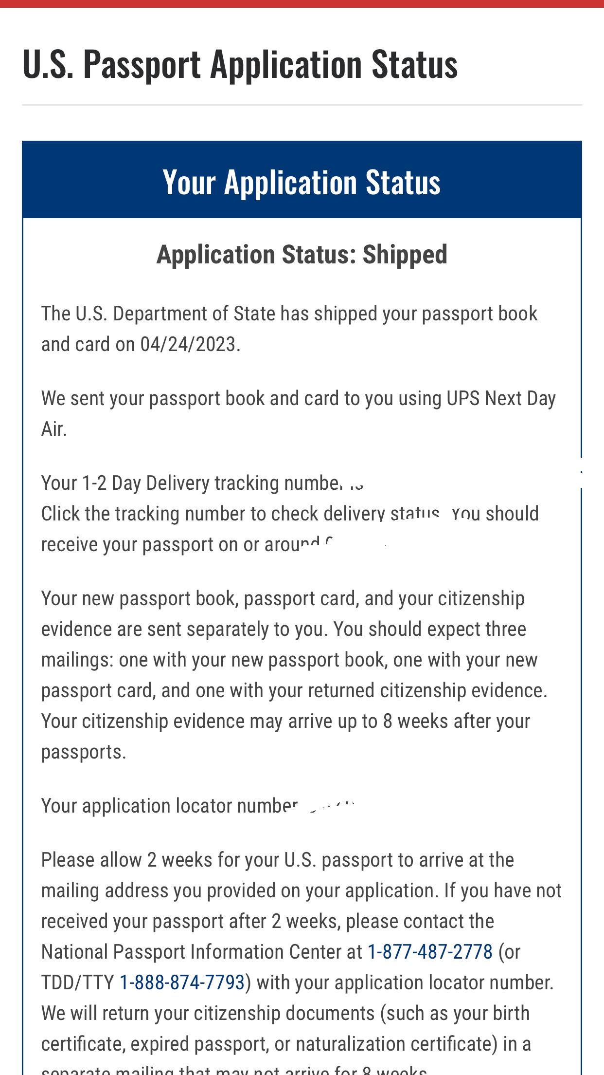 track passport with locator number