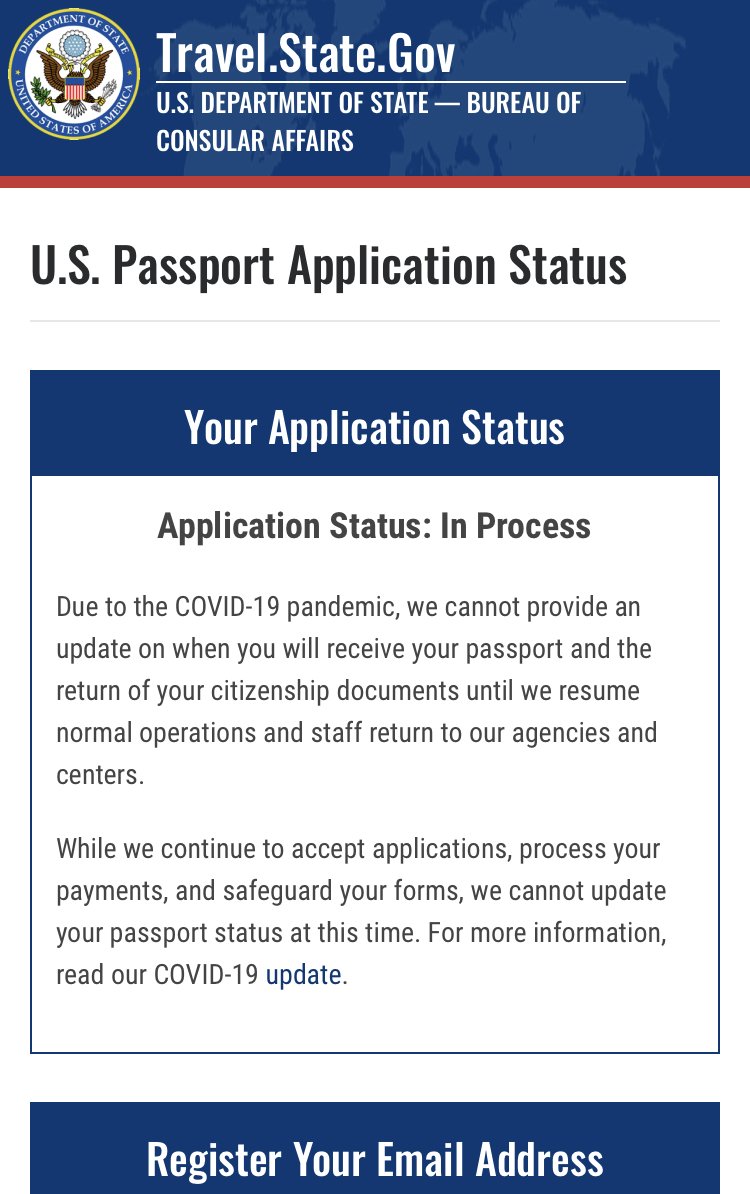 tracking of passport application