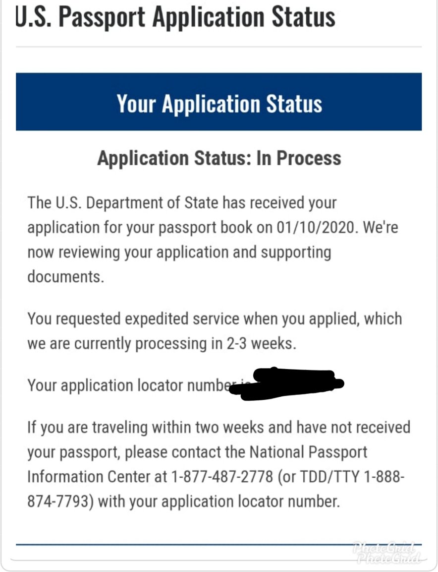 tracking of passport status