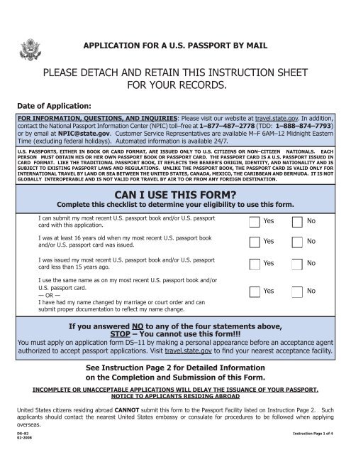 travel state gov passport forms