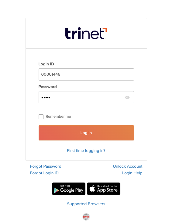 trinet login passport