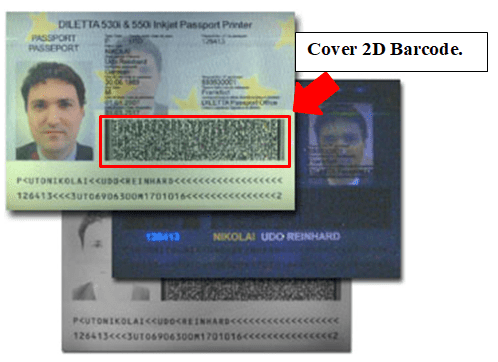 u.s. passport barcode page example