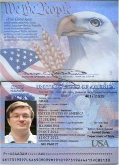 u.s. passport sample