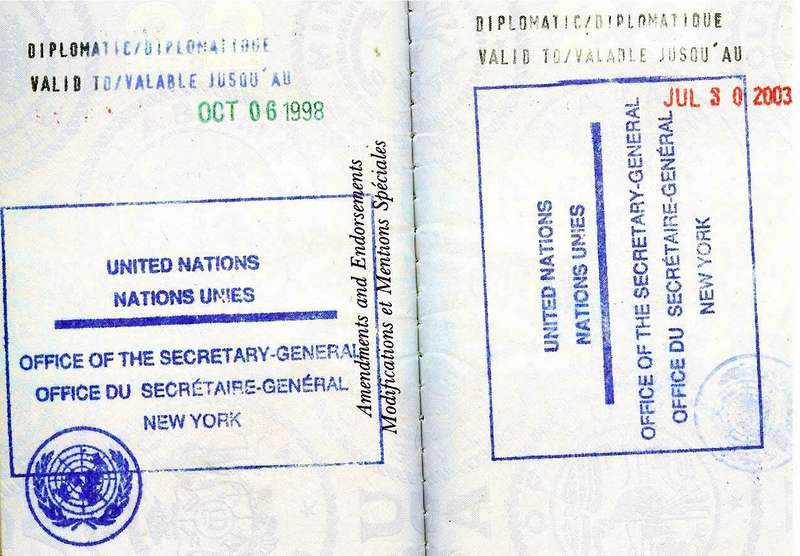 un passport stamp