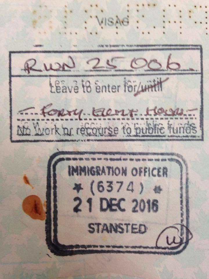 united kingdom passport stamp