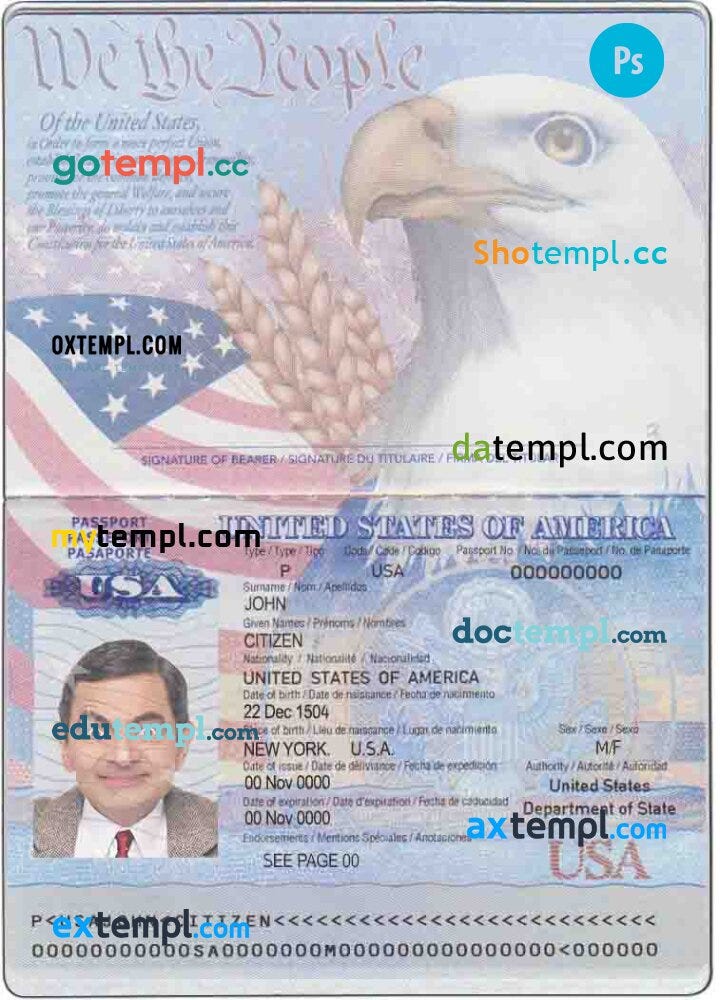 united states passport example