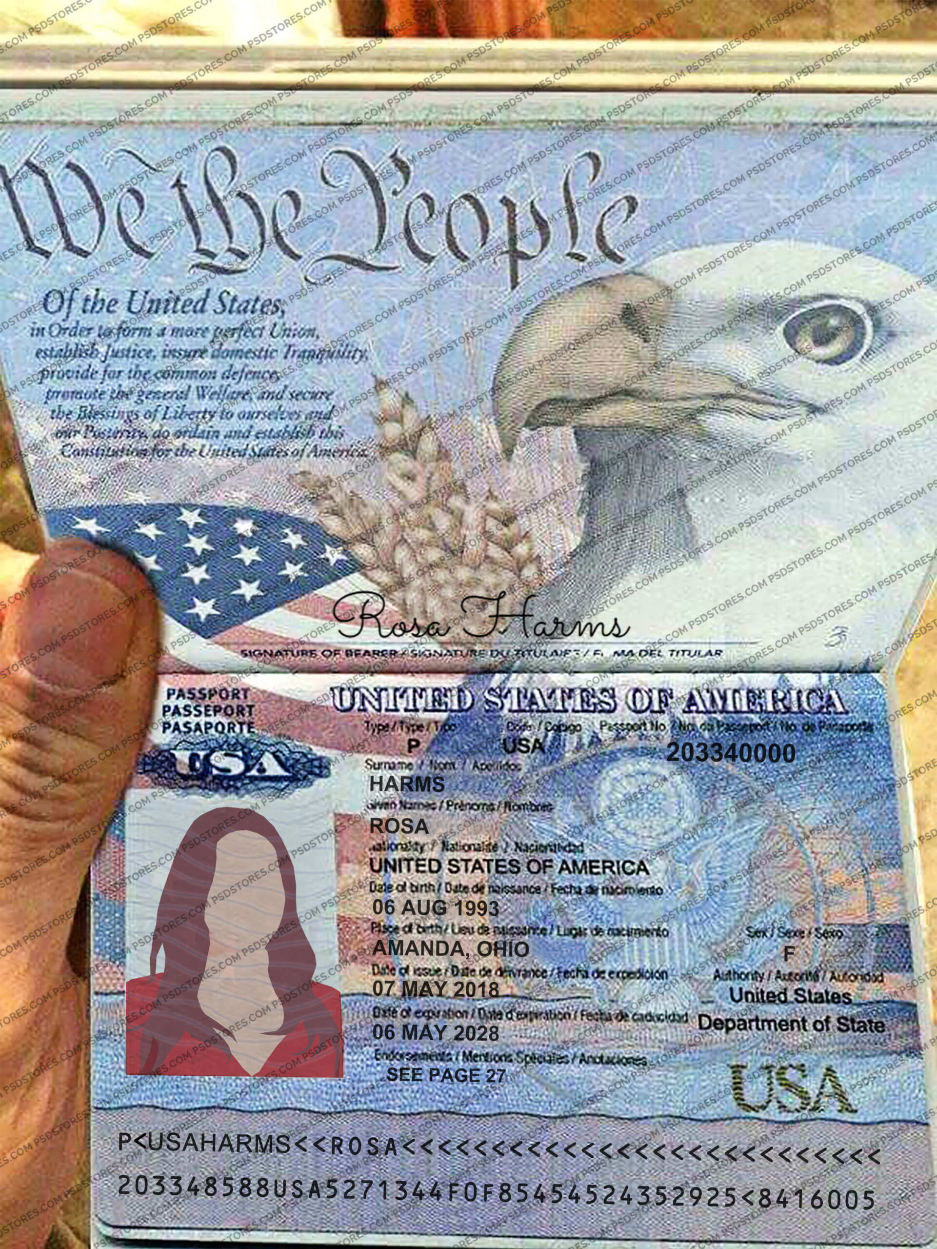 united states passport sample