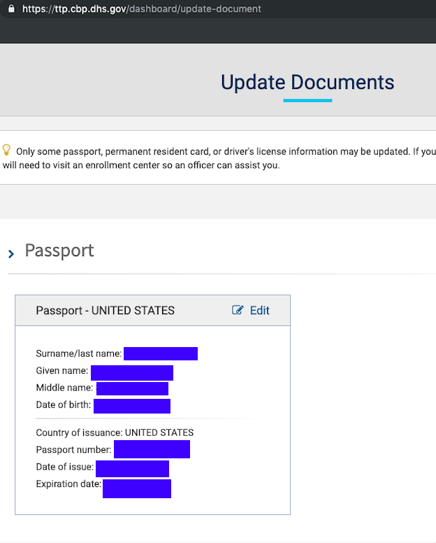 update global entry with new passport