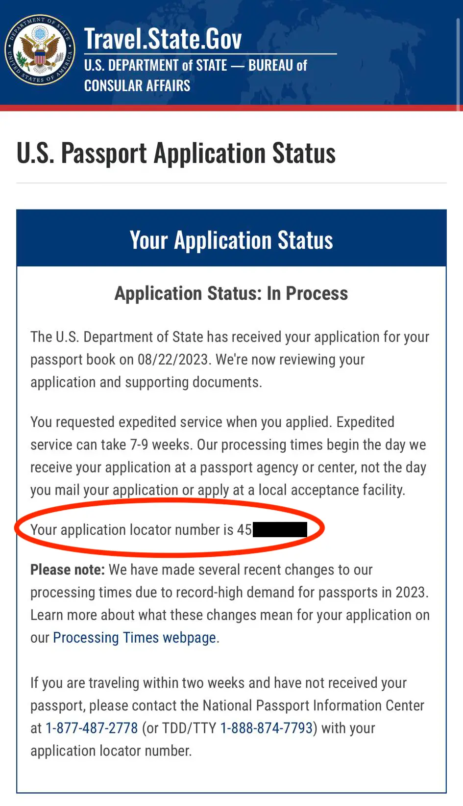 us department of state passport tracking