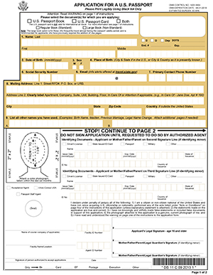 us passport ds 11 form